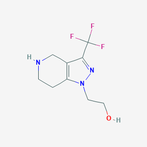 molecular formula C9H12F3N3O B1446664 1H-Pyrazolo[4,3-c]pyridine-1-ethanol, 4,5,6,7-tetrahydro-3-(trifluoromethyl)- CAS No. 1369208-33-2
