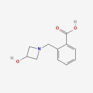 molecular formula C11H13NO3 B1446669 ((3-Hydroxyazetidin-1-yl)methyl)benzoic acid CAS No. 1155855-89-2