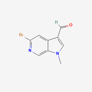 molecular formula C9H7BrN2O B1446674 5-Bromo-1-methyl-1H-pyrrolo[2,3-c]pyridine-3-carbaldehyde CAS No. 1367942-73-1