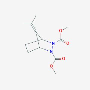 molecular formula C12H18N2O4 B14466769 Dimethyl 7-(propan-2-ylidene)-2,3-diazabicyclo[2.2.1]heptane-2,3-dicarboxylate CAS No. 66322-83-6