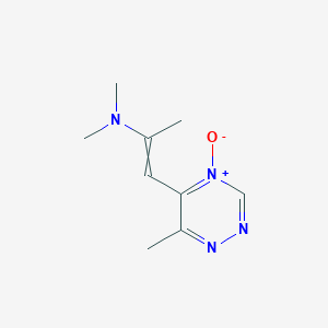 molecular formula C9H14N4O B14466791 N,N-Dimethyl-1-(6-methyl-4-oxo-1,2,4lambda~5~-triazin-5-yl)prop-1-en-2-amine CAS No. 65739-51-7
