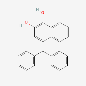 molecular formula C23H18O2 B14466799 4-(Diphenylmethyl)naphthalene-1,2-diol CAS No. 72261-61-1