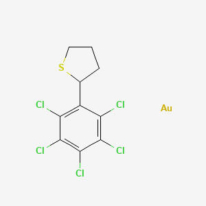 molecular formula C10H7AuCl5S B14466806 Gold;2-(2,3,4,5,6-pentachlorophenyl)thiolane CAS No. 71521-30-7
