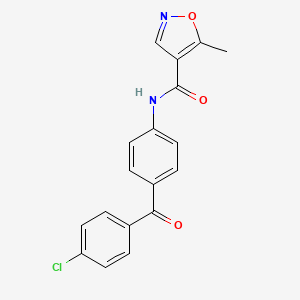 molecular formula C18H13ClN2O3 B14466851 N-[4-(4-Chlorobenzoyl)phenyl]-5-methyl-1,2-oxazole-4-carboxamide CAS No. 73076-36-5