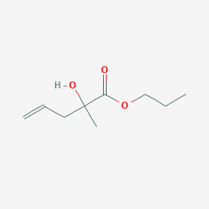 molecular formula C9H16O3 B14466915 Propyl 2-hydroxy-2-methylpent-4-enoate CAS No. 67246-08-6