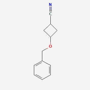 molecular formula C12H13NO B1446696 3-(Benzyloxy)cyclobutanecarbonitrile CAS No. 1566444-05-0