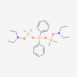 molecular formula C24H42N2O4Si3 B14467004 Ethanamine, N,N'-[(1,1,5,5-tetramethyl-3,3-diphenyl-1,5-trisiloxanediyl)bis(oxy)]bis[N-ethyl- CAS No. 72236-42-1