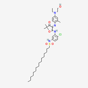 molecular formula C40H63ClN4O5S B14467018 Pentanamide, N-(2-chloro-5-((hexadecylsulfonyl)amino)phenyl)-2-((4-(ethyl(2-hydroxyethyl)amino)-2-methylphenyl)imino)-4,4-dimethyl-3-oxo- CAS No. 66037-08-9