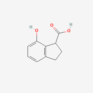 molecular formula C10H10O3 B1446705 7-Hydroxy-2,3-dihydro-1H-indene-1-carboxylic acid CAS No. 1369510-57-5