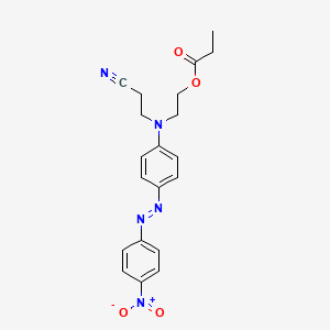 molecular formula C20H21N5O4 B14467090 Propanenitrile, 3-[[4-[(4-nitrophenyl)azo]phenyl][2-(1-oxopropoxy)ethyl]amino]- CAS No. 67923-47-1