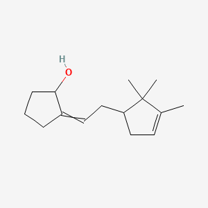 molecular formula C15H24O B14467133 Cyclopentanol, 2-[2-(2,2,3-trimethyl-3-cyclopenten-1-yl)ethylidene]- CAS No. 71820-45-6