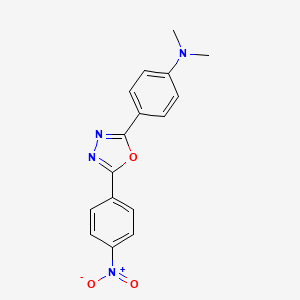 molecular formula C16H14N4O3 B14467167 N,N-dimethyl-4-[5-(4-nitrophenyl)-1,3,4-oxadiazol-2-yl]aniline CAS No. 70366-88-0