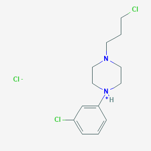 molecular formula C13H19Cl3N2 B144672 1-(3-Chlorophenyl)-4-(3-chloropropyl)piperazin-1-ium;chloride CAS No. 57059-62-8