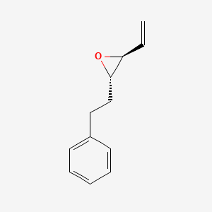 molecular formula C12H14O B14467205 Oxirane, 2-ethenyl-3-(2-phenylethyl)-, trans- CAS No. 72569-65-4
