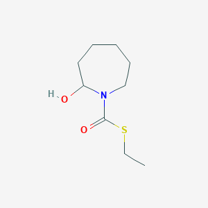 molecular formula C9H17NO2S B14467235 S-Ethyl 2-hydroxyazepane-1-carbothioate CAS No. 66163-42-6