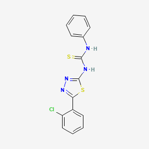 molecular formula C15H11ClN4S2 B14467265 N-[5-(2-Chlorophenyl)-1,3,4-thiadiazol-2-yl]-N'-phenylthiourea CAS No. 71591-45-2