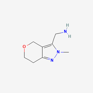 molecular formula C8H13N3O B1446736 (2-Methyl-2,4,6,7-tetrahydropyrano[4,3-c]pyrazol-3-yl)methanamine CAS No. 1554428-14-6