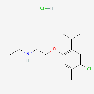 molecular formula C15H25Cl2NO B14467368 Phenetole, 4-chloro-2-isopropyl-beta-(N-isopropylamino)-5-methyl-, hydrochloride CAS No. 73758-35-7