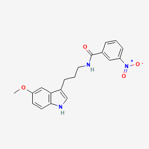 molecular formula C19H19N3O4 B14467421 Benzamide, N-(3-(5-methoxy-1H-indol-3-yl)propyl)-3-nitro- CAS No. 72612-11-4