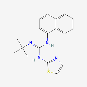 molecular formula C18H20N4S B14467497 Guanidine, 1-tert-butyl-2-(1-naphthyl)-3-(2-thiazolyl)- CAS No. 72041-73-7