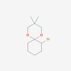 molecular formula C11H19BrO2 B14467546 7-Bromo-3,3-dimethyl-1,5-dioxaspiro[5.5]undecane CAS No. 73777-22-7
