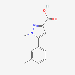 molecular formula C12H12N2O2 B1446756 1-Methyl-5-(3-methylphenyl)-1H-pyrazole-3-carboxylic acid CAS No. 1505690-92-5