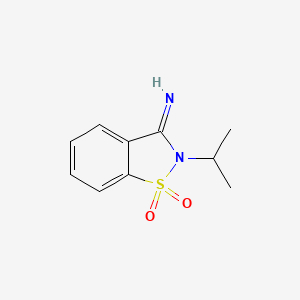 molecular formula C10H12N2O2S B14467579 3-Imino-2-(propan-2-yl)-2,3-dihydro-1H-1lambda~6~,2-benzothiazole-1,1-dione CAS No. 69360-20-9