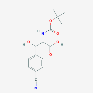 3-(4-Cyanophenyl)-3-hydroxy-2-[(2-methylpropan-2-yl)oxycarbonylamino]propanoic acid