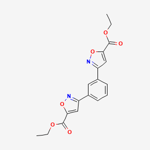 molecular formula C18H16N2O6 B14467684 Diethyl 3,3'-(1,3-phenylene)di(1,2-oxazole-5-carboxylate) CAS No. 66421-25-8