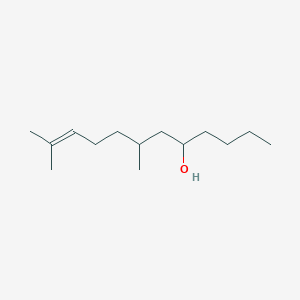 molecular formula C14H28O B14467742 7,11-Dimethyldodec-10-EN-5-OL CAS No. 73968-78-2