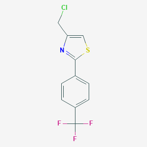 molecular formula C11H7ClF3NS B144678 4-(Chloromethyl)-2-[4-(trifluoromethyl)phenyl]-1,3-thiazole CAS No. 135873-35-7