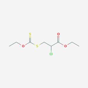 molecular formula C8H13ClO3S2 B14467818 Ethyl 2-chloro-3-[(ethoxycarbonothioyl)sulfanyl]propanoate CAS No. 65462-83-1