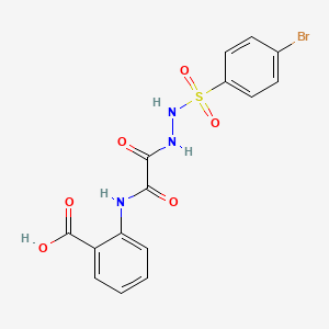 molecular formula C15H12BrN3O6S B14467821 Anthranilic acid, N-((((p-bromophenyl)sulfonyl)hydrazino)oxalyl)- CAS No. 72117-56-7