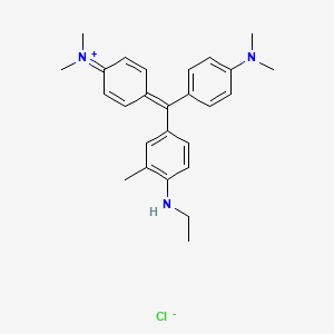 molecular formula C26H32ClN3 B14467891 Methylium, bis(4-(dimethylamino)phenyl)(4-(ethylamino)-3-methylphenyl)-, chloride CAS No. 72102-64-8