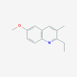 molecular formula C13H15NO B14467904 2-Ethyl-6-methoxy-3-methylquinoline CAS No. 72406-58-7