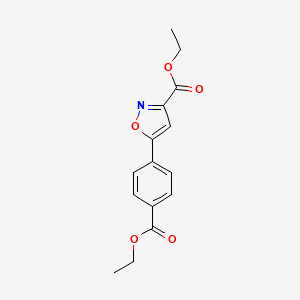 molecular formula C15H15NO5 B1446791 Ethyl 5-[4-(Ethoxycarbonyl)phenyl]isoxazole-3-carboxylate CAS No. 1820686-51-8