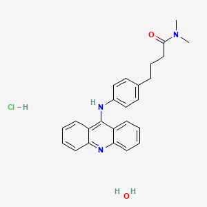 molecular formula C25H28ClN3O2 B14467920 Butyramide, 4-(p-(9-acridinylamino)phenyl)-N,N-dimethyl-, hydrochloride, hydrate CAS No. 73790-23-5