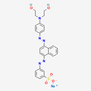 molecular formula C26H24N5NaO5S B14467956 Sodium M-[[4-[[P-[bis(2-hydroxyethyl)amino]phenyl]azo]-1-naphthyl]azo]benzenesulphonate CAS No. 67674-28-6
