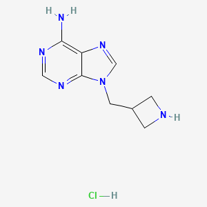 molecular formula C9H13ClN6 B1446804 9-(azetidin-3-ylmethyl)-9H-purin-6-amine hydrochloride CAS No. 1864059-40-4