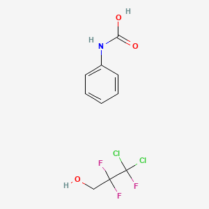 molecular formula C10H10Cl2F3NO3 B14468096 Phenylcarbamic acid--3,3-dichloro-2,2,3-trifluoropropan-1-ol (1/1) CAS No. 66185-64-6