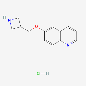 molecular formula C13H15ClN2O B1446813 6-(Azetidin-3-ylmethoxy)quinoline hydrochloride CAS No. 1823796-16-2