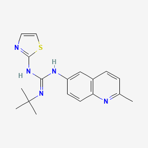 molecular formula C18H21N5S B14468154 Guanidine, 1-tert-butyl-2-(2-methyl-6-quinolyl)-3-(2-thiazolyl)- CAS No. 72041-93-1