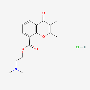 molecular formula C16H20ClNO4 B14468208 Chromone-8-carboxylic acid, 2,3-dimethyl-, dimethylaminoethyl ester, hydrochloride CAS No. 73771-76-3