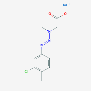 molecular formula C10H11ClN3NaO2 B14468376 Acetic acid, [3-(3-chloro-4-methylphenyl)-1-methyl-2-triazenyl]-, sodium salt CAS No. 68025-31-0