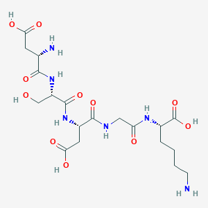molecular formula C19H32N6O11 B144685 Aspartyl-seryl-aspartyl-glycyl-lysine CAS No. 125464-46-2