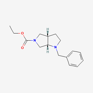 molecular formula C16H22N2O2 B1446850 cis-1-Benzyl-5-ethoxycarbonylhexahydropyrrolo[3,4-b]pyrrole CAS No. 894853-99-7