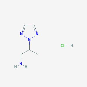 molecular formula C5H11ClN4 B1446857 2-(2H-1,2,3-triazol-2-yl)propan-1-amine hydrochloride CAS No. 1822674-65-6