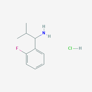 molecular formula C10H15ClFN B1446859 1-(2-氟苯基)-2-甲基丙烷-1-胺盐酸盐 CAS No. 1864074-71-4