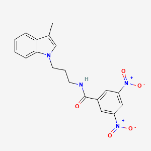 molecular formula C19H18N4O5 B14468643 N-[3-(3-Methyl-1H-indol-1-yl)propyl]-3,5-dinitrobenzamide CAS No. 69924-45-4