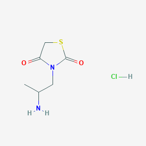 molecular formula C6H11ClN2O2S B1446867 3-(2-Aminopropyl)thiazolidine-2,4-dione hydrochloride CAS No. 1824268-97-4